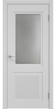 Межкомнатная дверь, Lacuna 9.2 (эмаль RAL 7047, со стеклом)