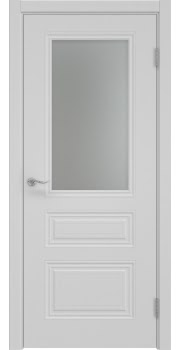 Межкомнатная дверь Lacuna Skin 8.3 эмаль RAL 7047, матовое стекло — 0439