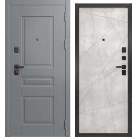 Входная дверь  Н-150/127 люкс (шагрень графит / бетон светлый)