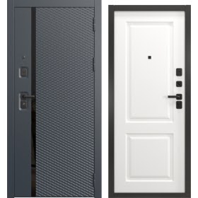 Входная дверь, Н-158/32 люкс (шагрень черная / шагрень белая)