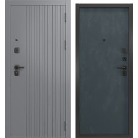 Входная дверь для дома  Н-176/Гладкая люкс (шагрень графит / бетон графит)
