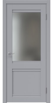 Межкомнатная дверь Tabula 2.2 экошпон серый, матовое стекло — 0470
