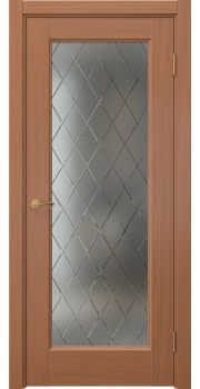Межкомнатная дверь Vetus 1.1 шпон анегри, матовое стекло с гравировкой — 78
