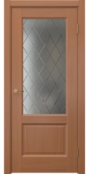 Межкомнатная дверь Vetus 1.2 шпон анегри, матовое стекло с гравировкой — 99