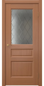 Межкомнатная дверь Vetus 1.3 шпон анегри, матовое стекло с гравировкой — 0120