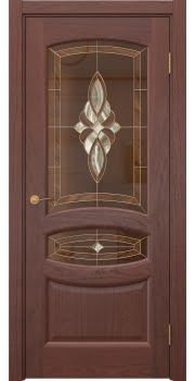 Дверь Vetus 5.3 (шпон красное дерево, со стеклом)