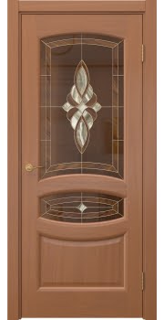 Межкомнатная дверь, Vetus 5.3 (шпон анегри, со стеклом)