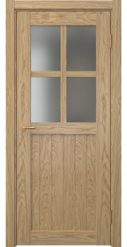 Межкомнатная дверь Vetus Loft 10.2 натуральный шпон дуба, матовое стекло — 0140