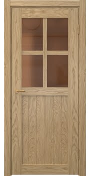Межкомнатная дверь Vetus Loft 10.2 натуральный шпон дуба, матовое бронзовое стекло — 0141
