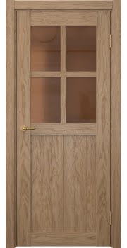 Межкомнатная дверь Vetus Loft 10.2 шпон дуб светлый, матовое бронзовое стекло — 0143