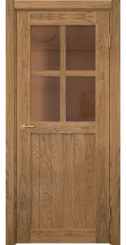 Межкомнатная дверь Vetus Loft 10.2 шпон дуб шервуд, матовое бронзовое стекло — 0145