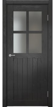 Межкомнатная дверь Vetus Loft 10.2 шпон ясень черный, матовое стекло — 0158