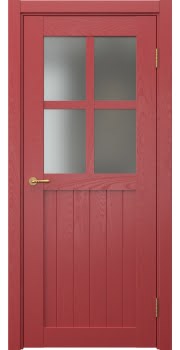 Межкомнатная дверь Vetus Loft 10.2 эмаль RAL 3001 по шпону ясеня, матовое стекло — 0152