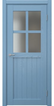 Межкомнатная дверь Vetus Loft 10.2 эмаль RAL 5024 по шпону ясеня, матовое стекло — 154
