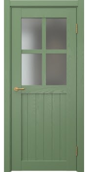 Межкомнатная дверь Vetus Loft 10.2 эмаль RAL 6011 по шпону ясеня, матовое стекло — 0155
