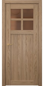 Межкомнатная дверь Vetus Loft 11.2 шпон дуб светлый, матовое бронзовое стекло — 173