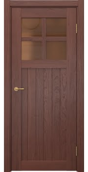 Межкомнатная дверь Vetus Loft 11.2 шпон красное дерево, матовое бронзовое стекло — 0177