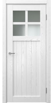 Межкомнатная дверь Vetus Loft 11.2 шпон ясень белый, матовое стекло — 0187
