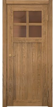 Межкомнатная дверь Vetus Loft 11.2 шпон дуб шервуд, матовое бронзовое стекло — 0175