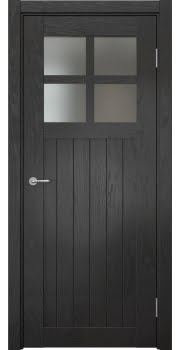 Дверь Vetus Loft 11.2 (шпон ясень черный, со стеклом)
