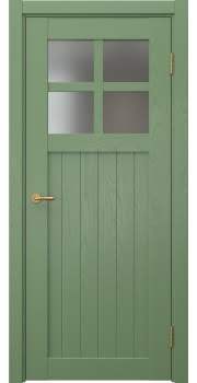 Межкомнатная дверь Vetus Loft 11.2 эмаль RAL 6011 по шпону ясеня, матовое стекло — 185