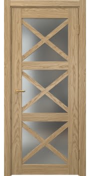 Межкомнатная дверь Vetus Loft 12.3 натуральный шпон дуба, матовое стекло — 0327