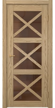 Межкомнатная дверь Vetus Loft 12.3 натуральный шпон дуба, матовое стекло бронзовое — 0328
