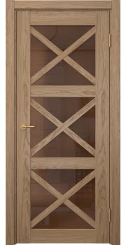 Межкомнатная дверь Vetus Loft 12.3 шпон дуб светлый, матовое стекло бронзовое — 330