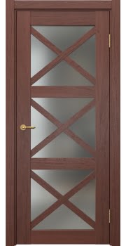 Межкомнатная дверь Vetus Loft 12.3 шпон красное дерево, матовое стекло — 333