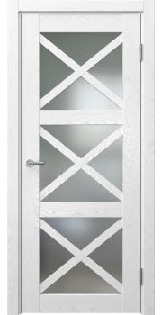 Межкомнатная дверь Vetus Loft 12.3 шпон ясень белый, матовое стекло — 344
