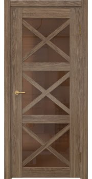 Межкомнатная дверь, Vetus Loft 12.3 (шпон американский орех, со стеклом)