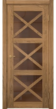 Межкомнатная дверь Vetus Loft 12.3 шпон дуб шервуд, матовое стекло бронзовое — 332