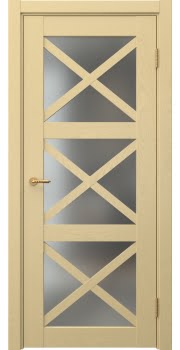 Межкомнатная дверь Vetus Loft 12.3 эмаль RAL 1001 по шпону ясеня, матовое стекло — 0337