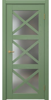 Межкомнатная дверь, Vetus Loft 12.3 (эмаль RAL 6011 по шпону ясеня, со стеклом)