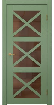 Межкомнатная дверь, Vetus Loft 12.3 (эмаль RAL 6011 по шпону ясеня, остекленная)