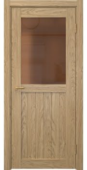 Межкомнатная дверь Vetus Loft 13.2 натуральный шпон дуба, матовое бронзовое стекло — 202