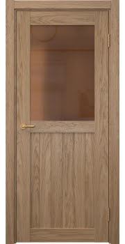 Межкомнатная дверь Vetus Loft 13.2 шпон дуб светлый, матовое бронзовое стекло — 0205