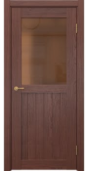 Межкомнатная дверь, Vetus Loft 13.2 (шпон красное дерево, со стеклом)