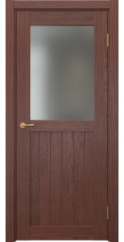 Межкомнатная дверь Vetus Loft 13.2 шпон красное дерево, матовое стекло — 0210
