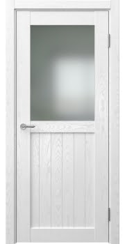 Межкомнатная дверь Vetus Loft 13.2 шпон ясень белый, матовое стекло — 227