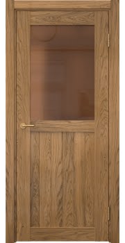 Межкомнатная дверь Vetus Loft 13.2 шпон дуб шервуд, матовое бронзовое стекло — 208