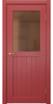Межкомнатная дверь, Vetus Loft 13.2 (эмаль RAL 3001 по шпону ясеня, со стеклом)