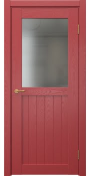 Межкомнатная дверь Vetus Loft 13.2 эмаль RAL 3001 по шпону ясеня, матовое стекло — 0219