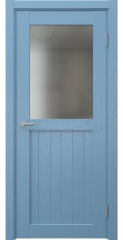 Межкомнатная дверь Vetus Loft 13.2 эмаль RAL 5024 по шпону ясеня, матовое стекло — 0222
