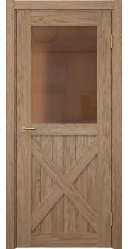 Комнатная дверь Vetus Loft 7.2 (шпон дуб светлый, со стеклом)