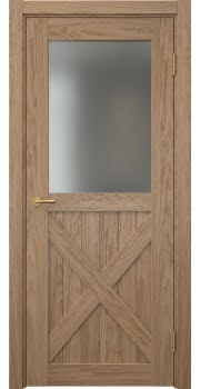 Межкомнатная дверь Vetus Loft 7.2 шпон дуб светлый, матовое стекло — 260