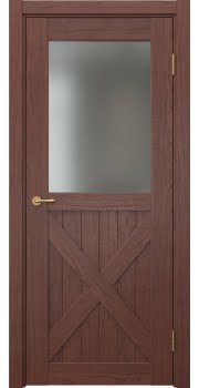 Межкомнатная дверь Vetus Loft 7.2 шпон красное дерево, матовое стекло — 0266