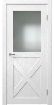 Межкомнатная дверь Vetus Loft 7.2 шпон ясень белый, матовое стекло — 283