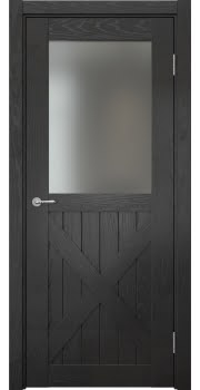 Межкомнатная дверь Vetus Loft 7.2 шпон ясень черный, матовое стекло — 0285