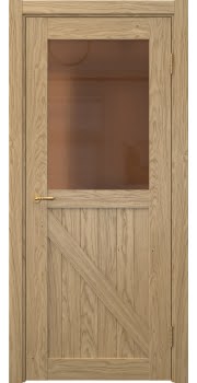 Межкомнатная дверь Vetus Loft 9.2 натуральный шпон дуба, матовое бронзовое стекло — 299
